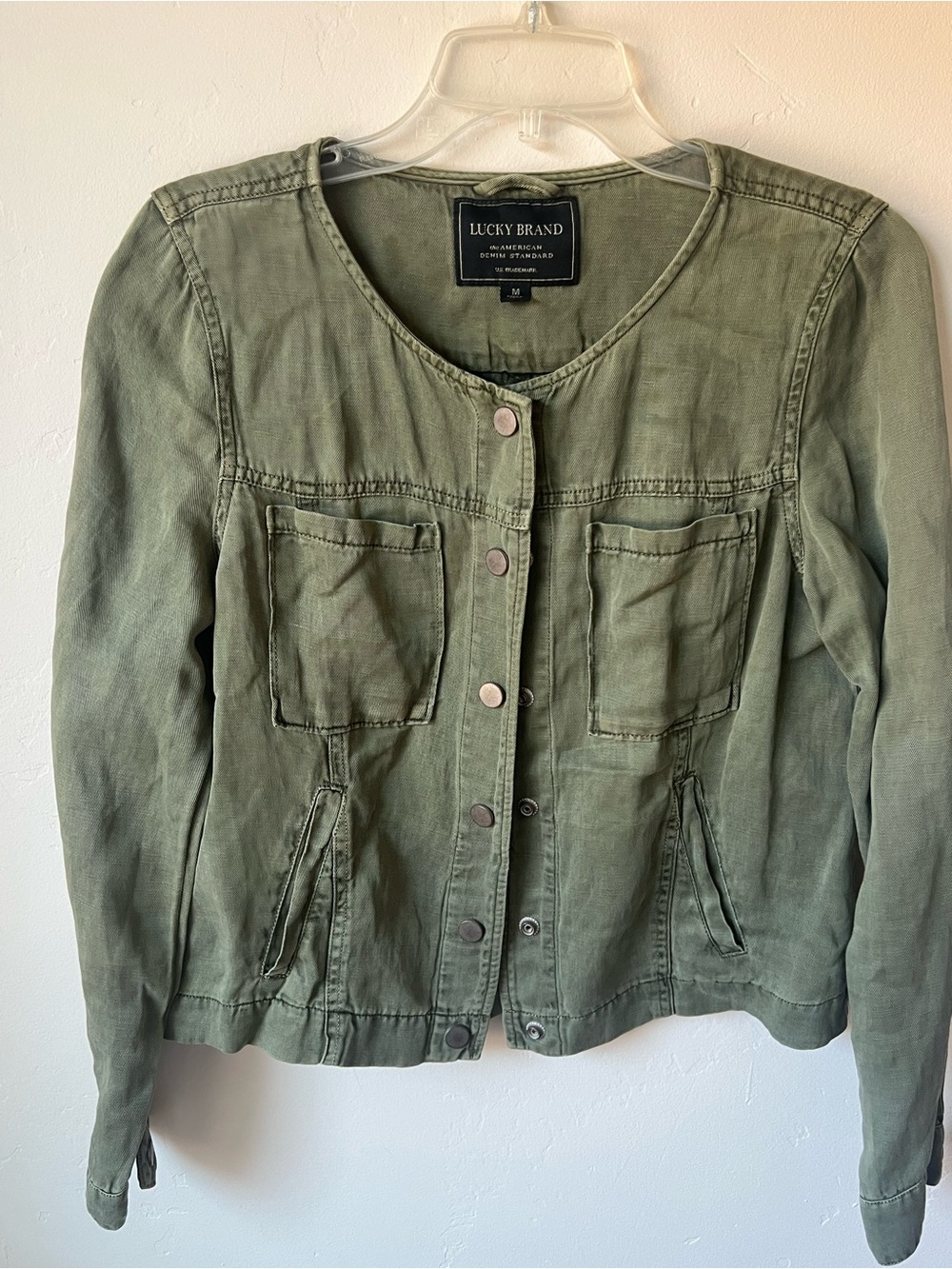 Lucky Brand Olive Green Utility Jacket - Button Front